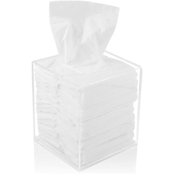 Acrylic Tissue Box Holder, Square Clear Tissue Box Dispenser for Facial Tissue - Picture 1 of 7